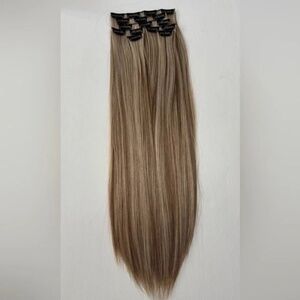 Light Brown With Light Blonde highlights Hair Extensions 24 in